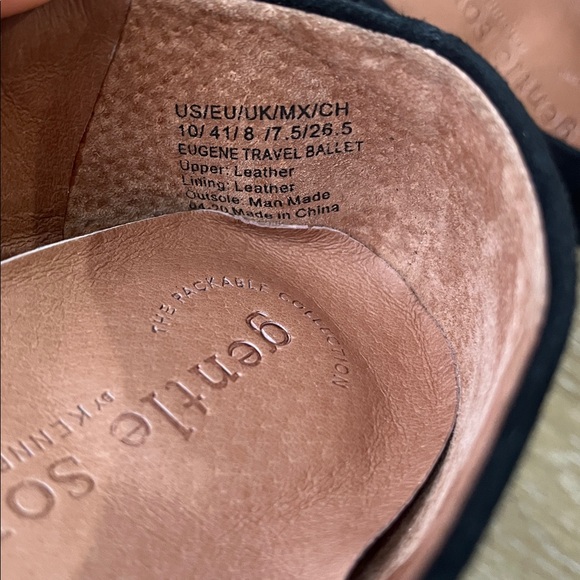 Gentle Souls by Kenneth Cole Black Suede Eugene Travel Ballet Flats size 10 - Picture 10 of 10